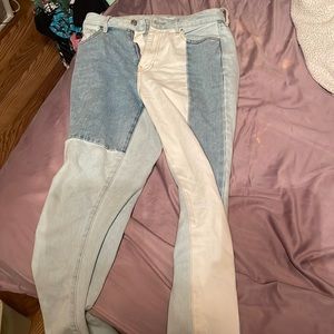pacsun color block mom jeans